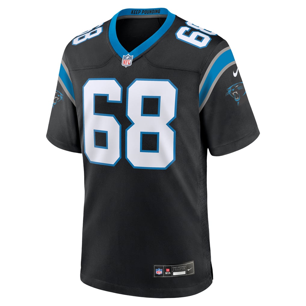 Men's Carolina Panthers Damien Lewis Black Game Jersey