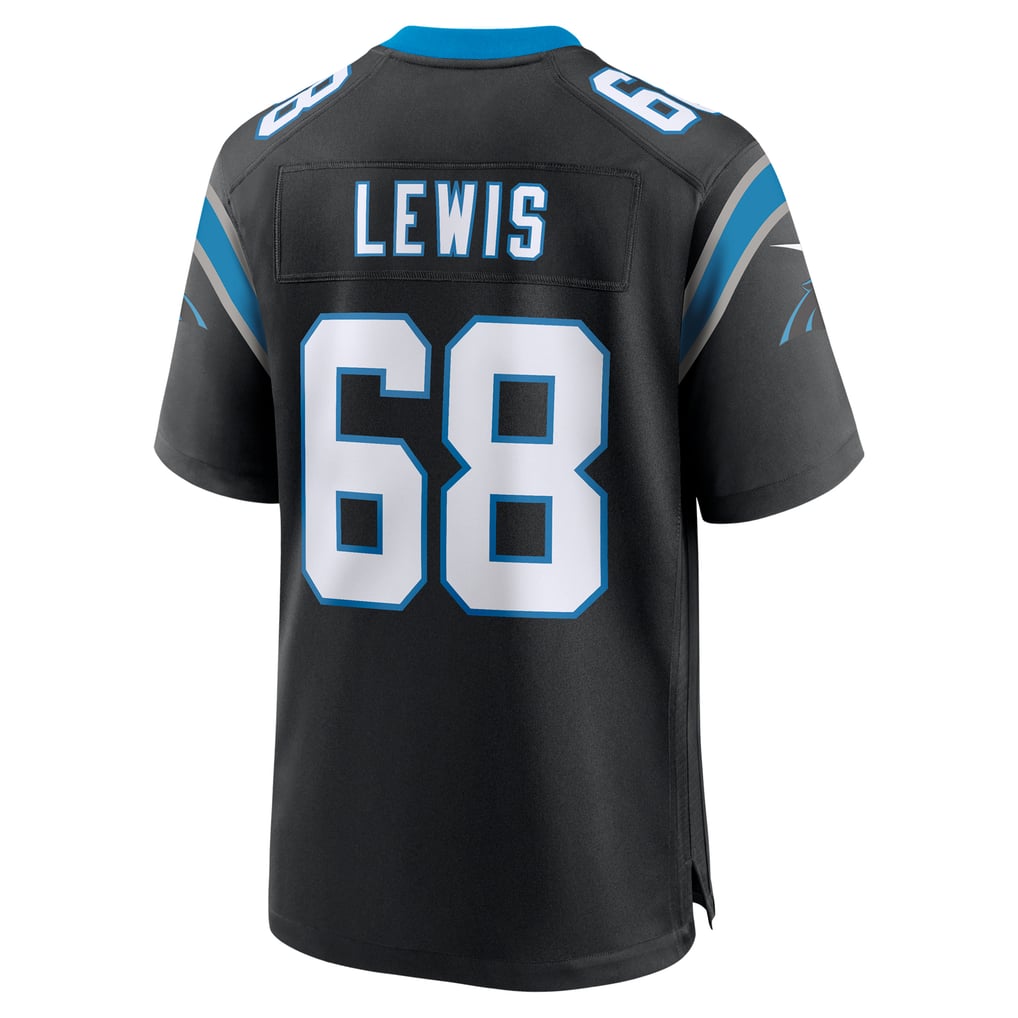 Men's Carolina Panthers Damien Lewis Black Game Jersey