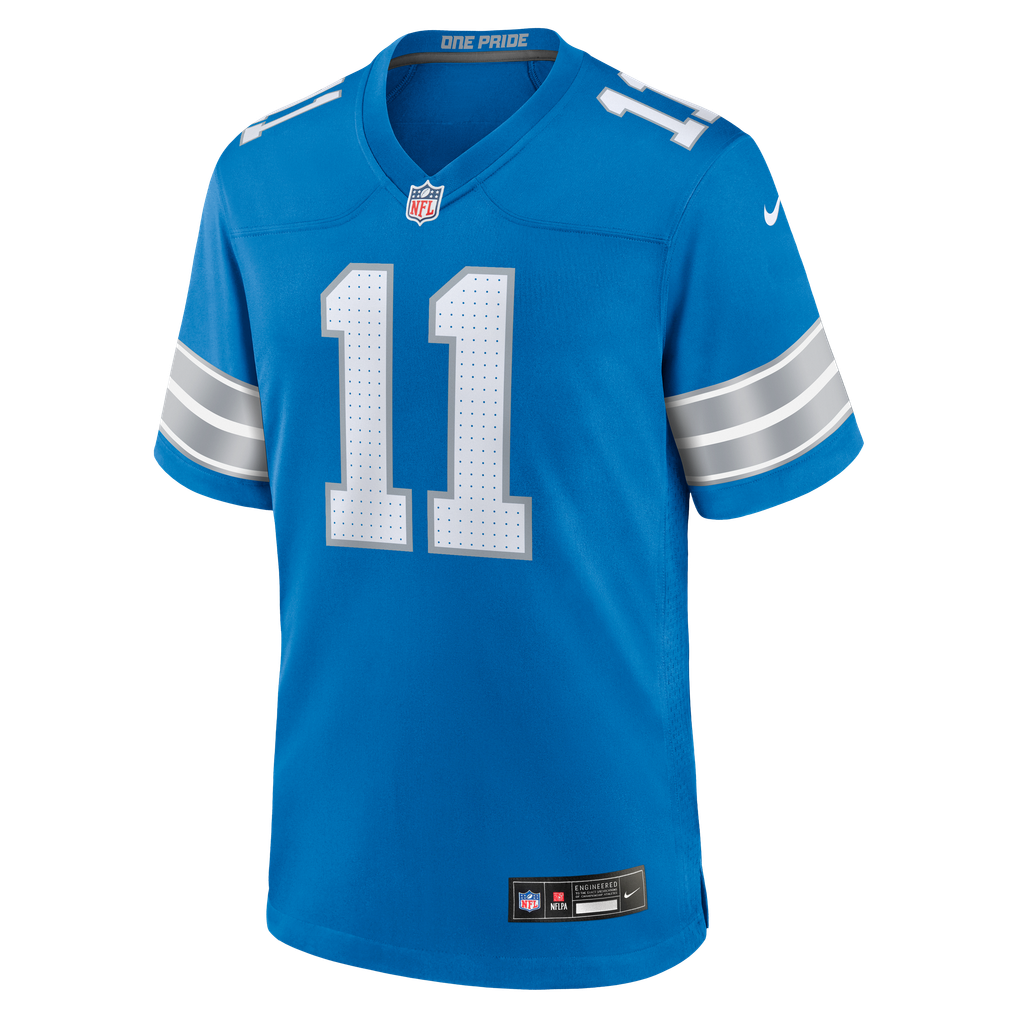 Men's Detroit Lions Damone Clark Blue Team Game Jersey