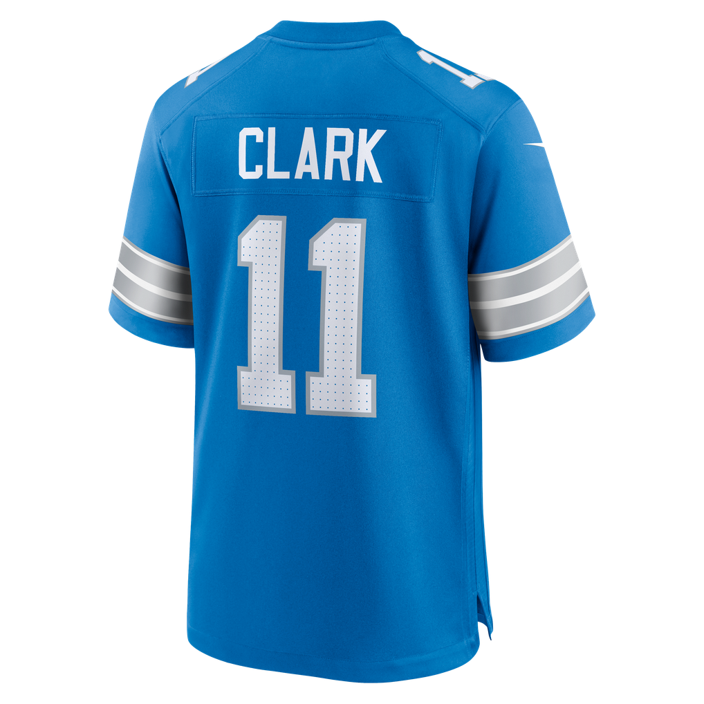 Men's Detroit Lions Damone Clark Blue Team Game Jersey