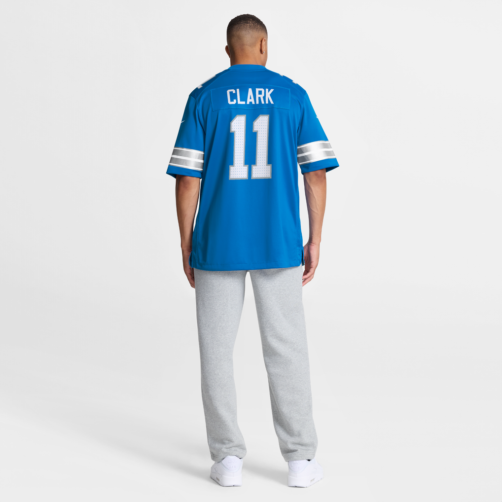 Men's Detroit Lions Damone Clark Blue Team Game Jersey