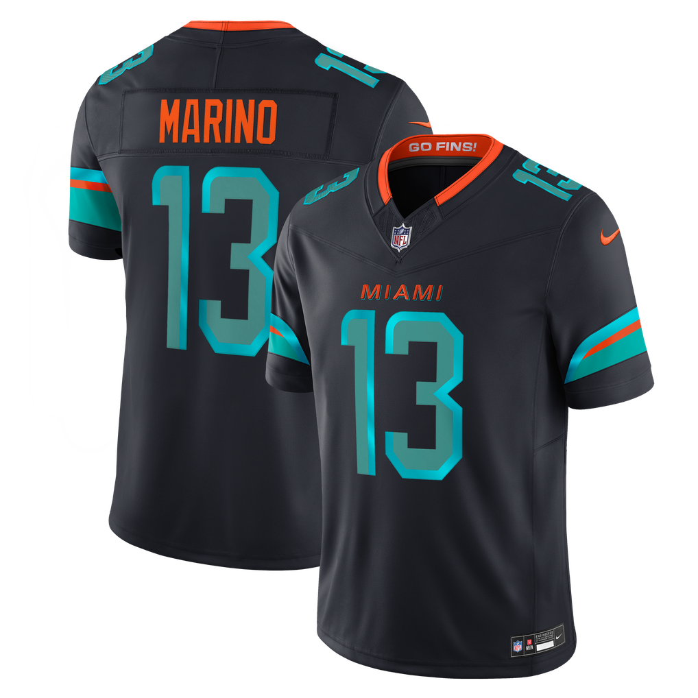 Men's Miami Dolphins Dan Marino Navy Rivalries Collection Stitched Limited Jersey