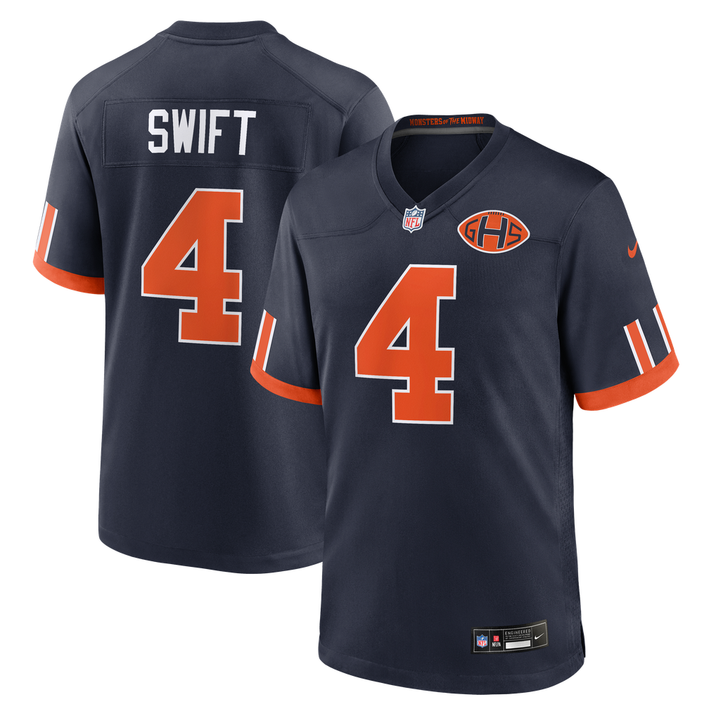 Men's Chicago Bears D'Andre Swift Navy 2026 Rivalries Collection Game Jersey