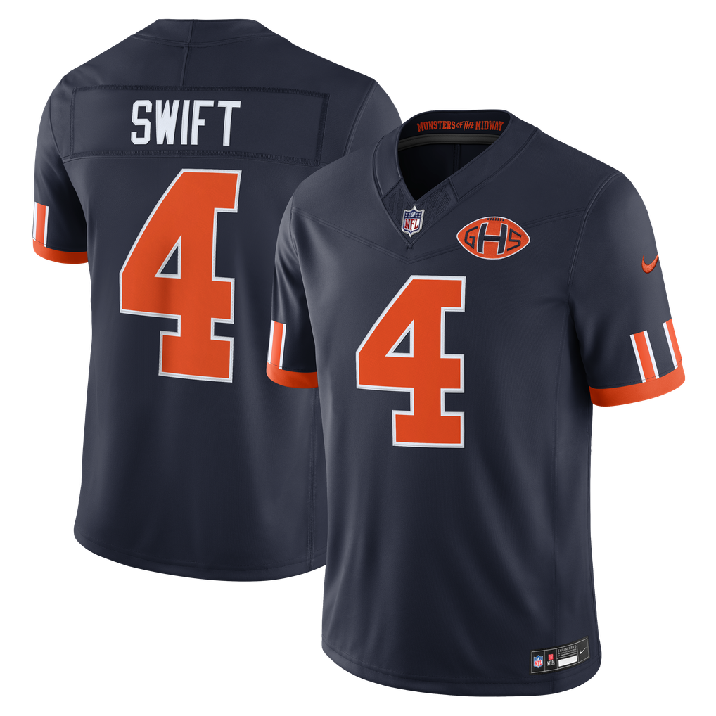 Men's Chicago Bears D'Andre Swift Navy 2026 Rivalries Collection Stitched Limited Jersey
