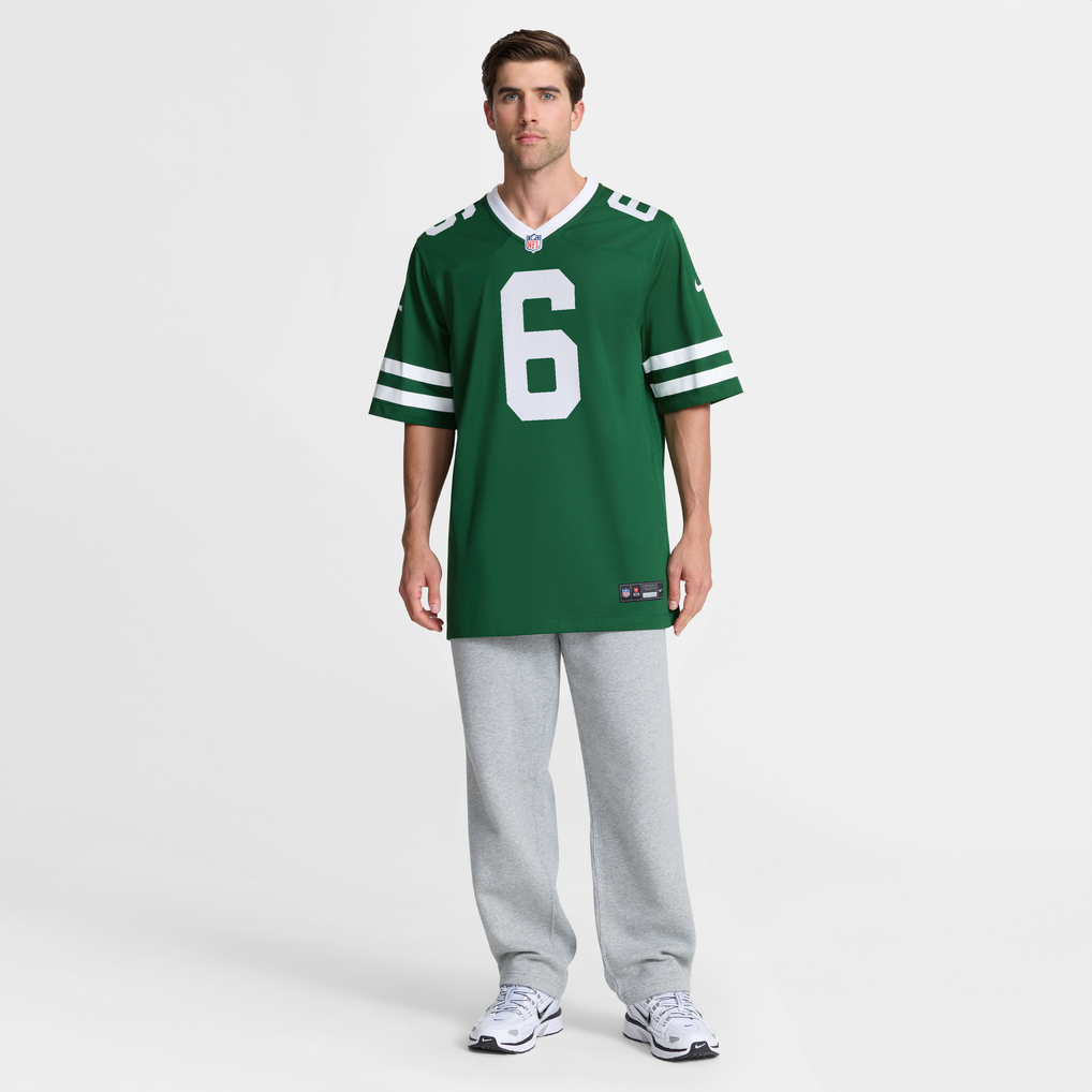 Men's New York Jets Dane Belton Legacy Green Team Game Jersey