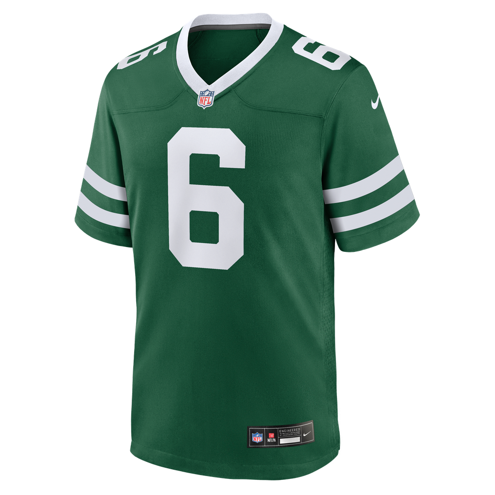 Men's New York Jets Dane Belton Legacy Green Team Game Jersey