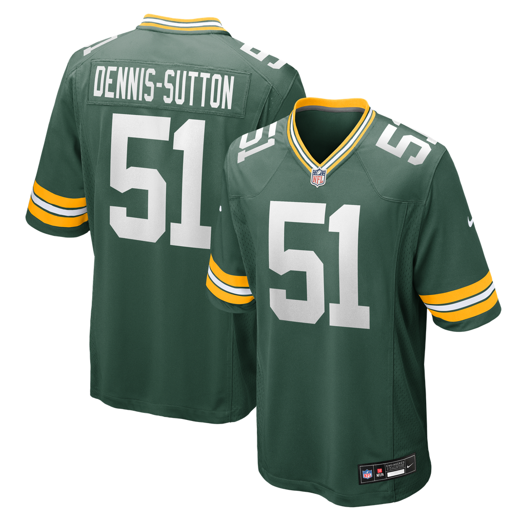Men's Green Bay Packers Dani Dennis-Sutton Green Team Game Jersey