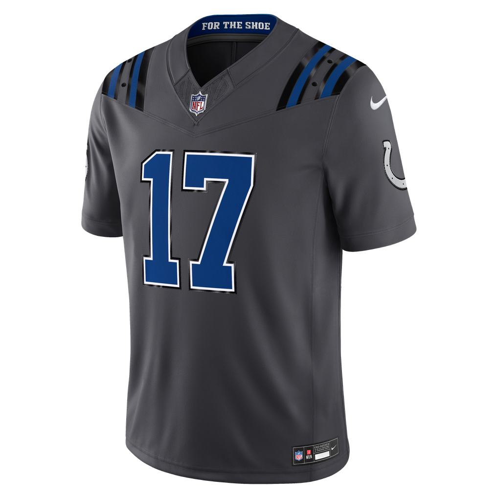 Men's Indianapolis Colts Daniel Jones Anthracite 2026 Rivalries Collection Stitched Limited Jersey