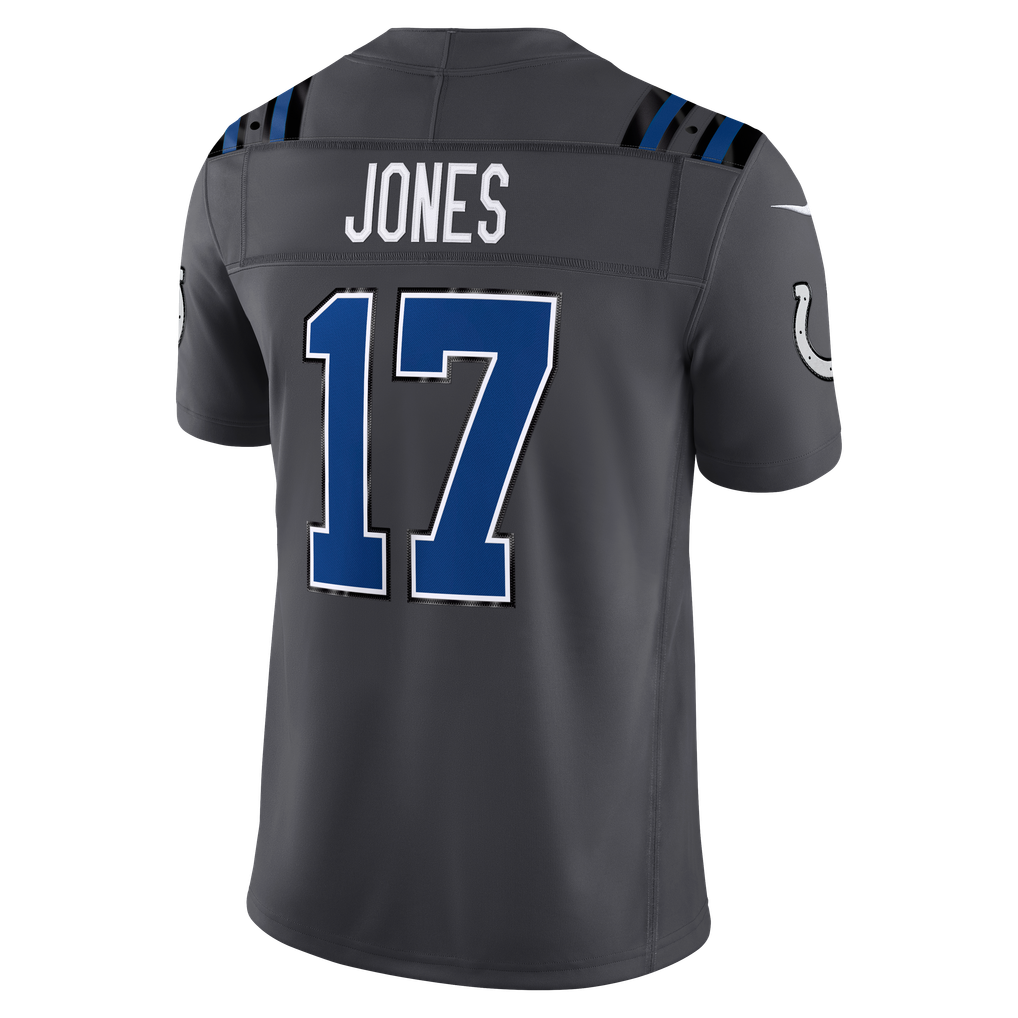 Men's Indianapolis Colts Daniel Jones Anthracite 2026 Rivalries Collection Stitched Limited Jersey