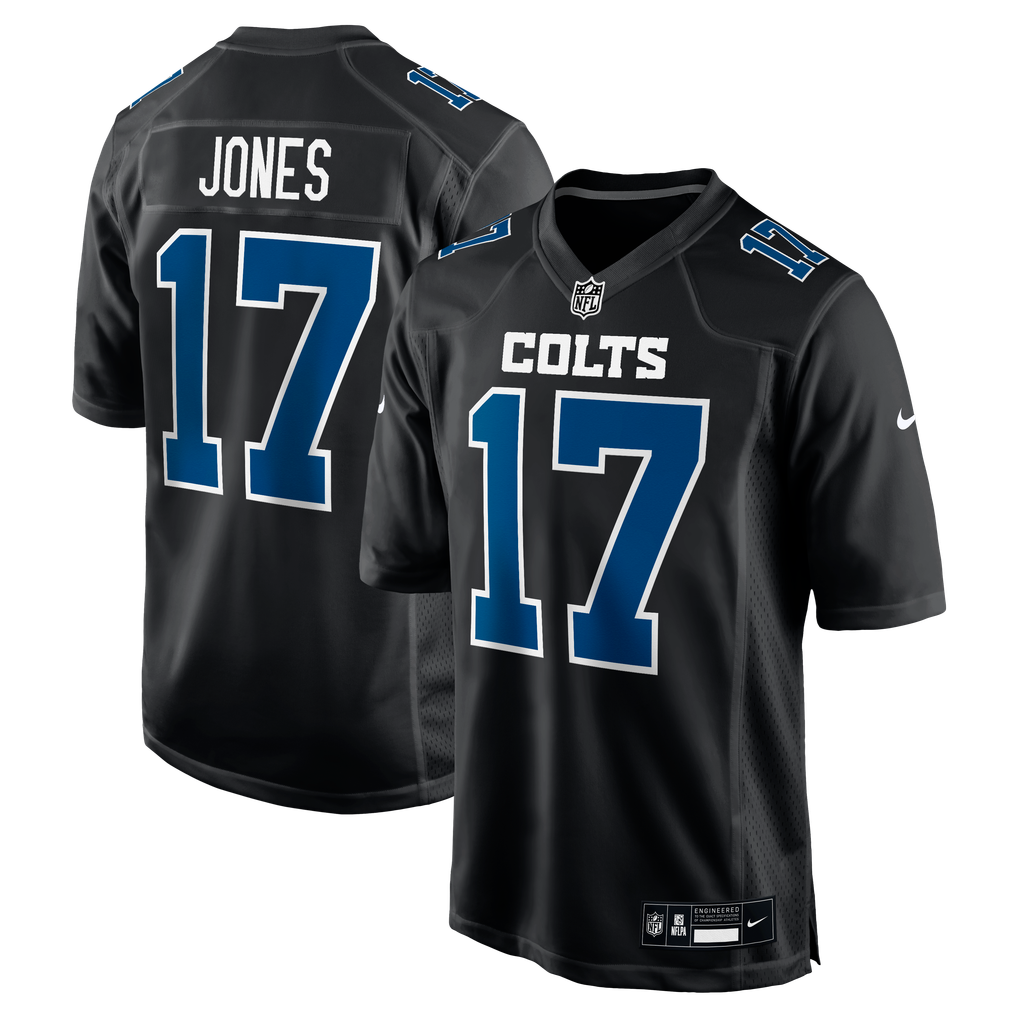 Men's Indianapolis Colts Daniel Jones Carbon Black Fashion Game Jersey
