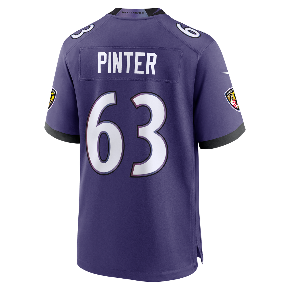 Men's Baltimore Ravens Danny Pinter Purple Team Game Jersey