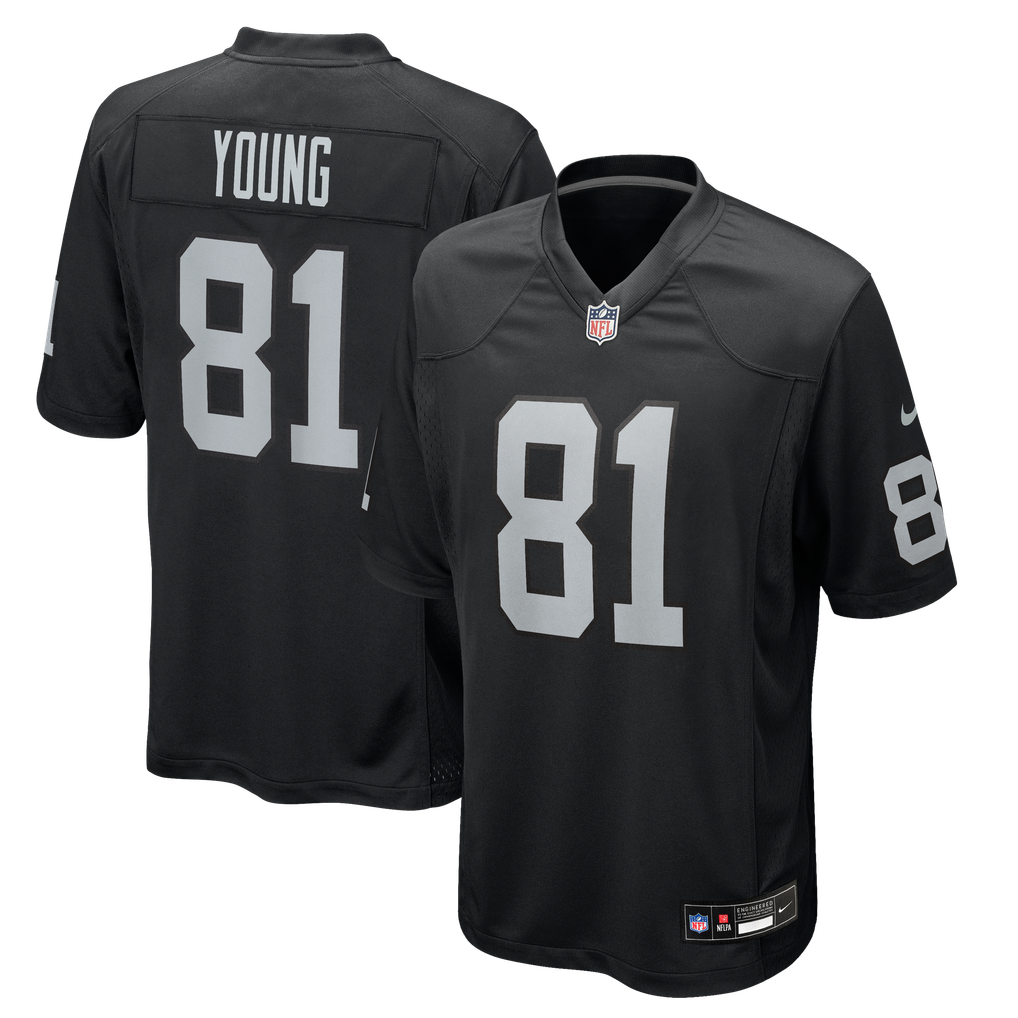 Men's Las Vegas Raiders Dareke Young Black Team Game Jersey