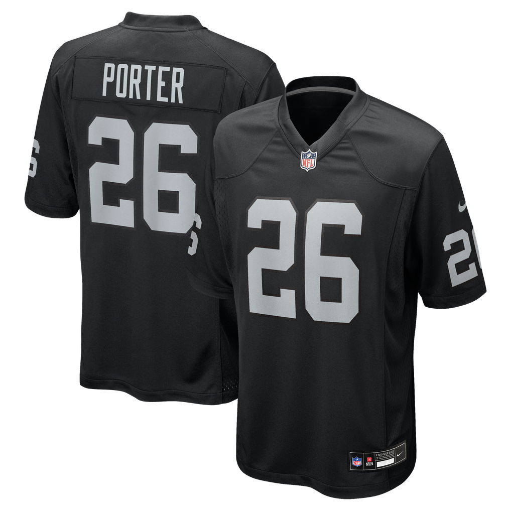 Men's Las Vegas Raiders Darien Porter Black Team Game Jersey