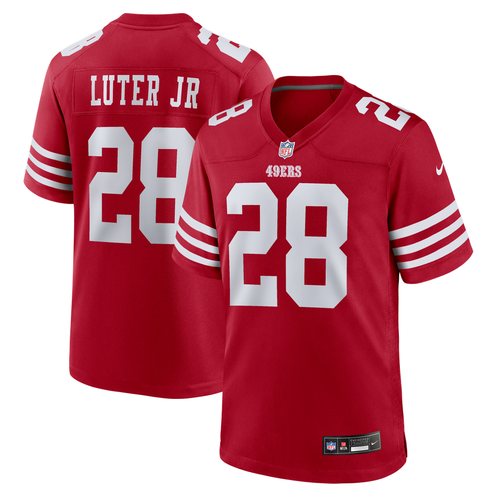 Men's San Francisco 49ers Darrell Luter Jr. Scarlet Game Jersey