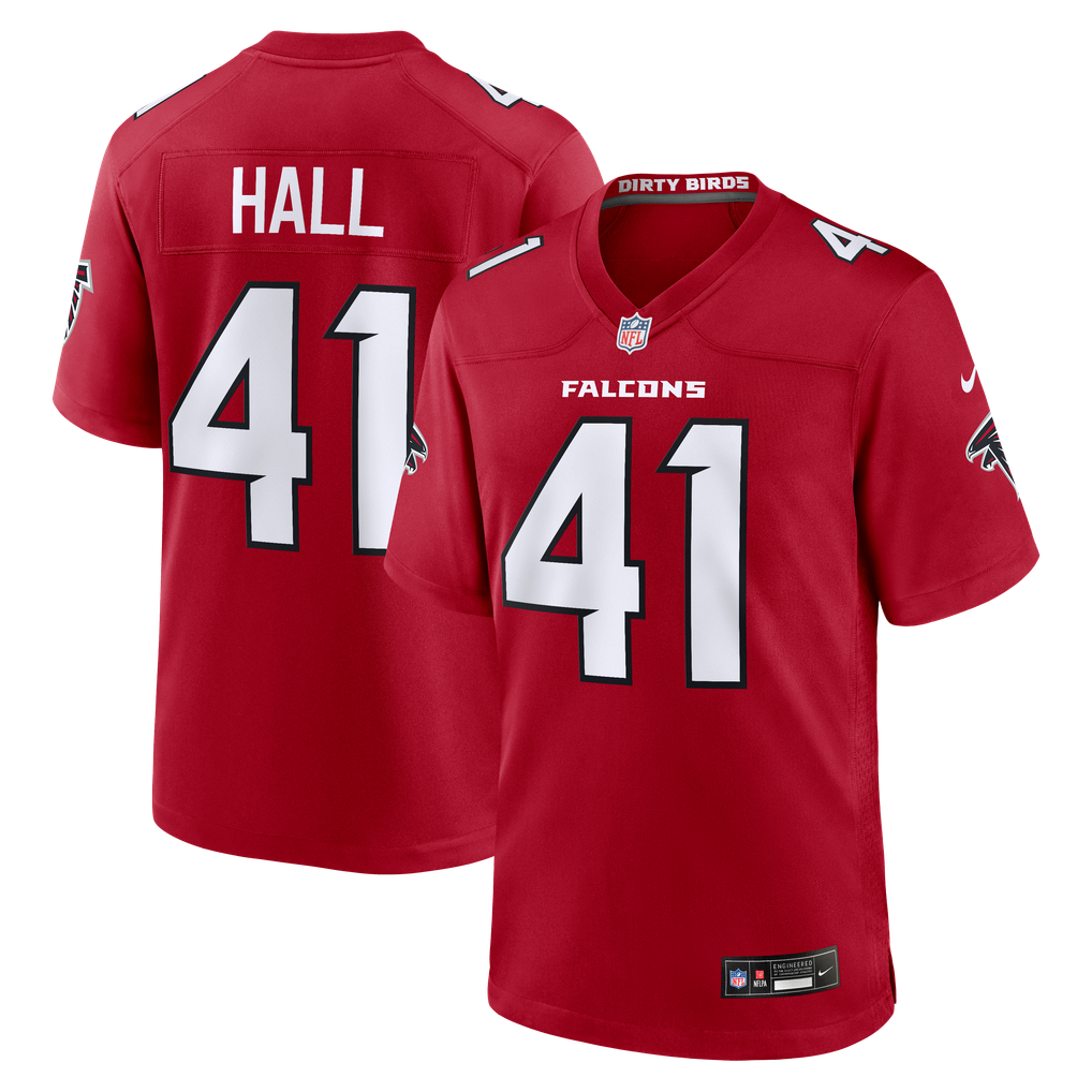Men's Atlanta Falcons Darren Hall Red Team Game Jersey