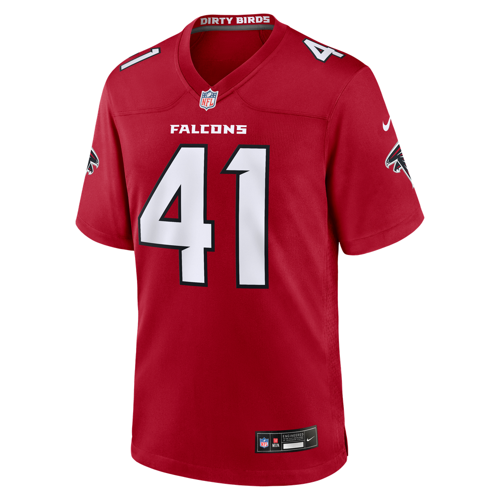 Men's Atlanta Falcons Darren Hall Red Team Game Jersey