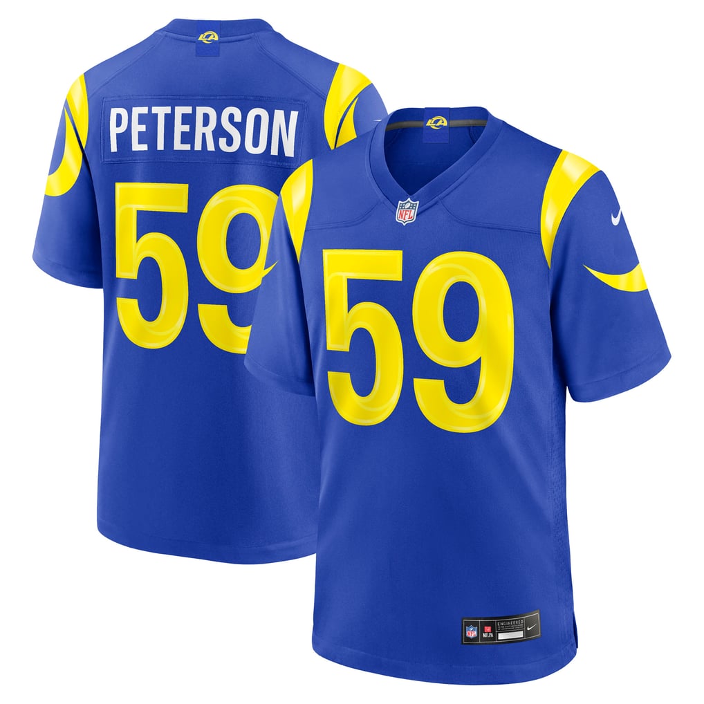 Men's Los Angeles Rams Darryl Peterson Royal Game Jersey