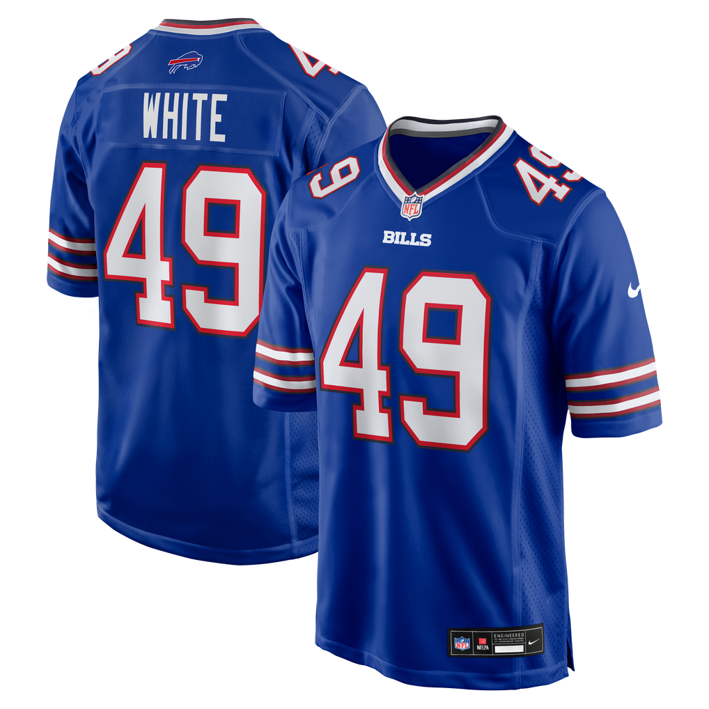 Men's Buffalo Bills DaShaun White Royal Team Game Jersey