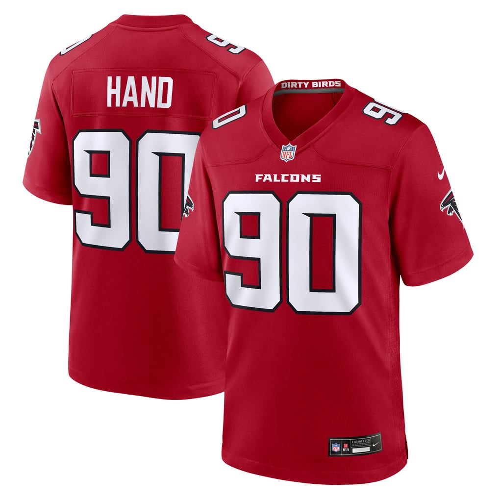 Men's Atlanta Falcons Da'Shawn Hand Red Team Game Jersey