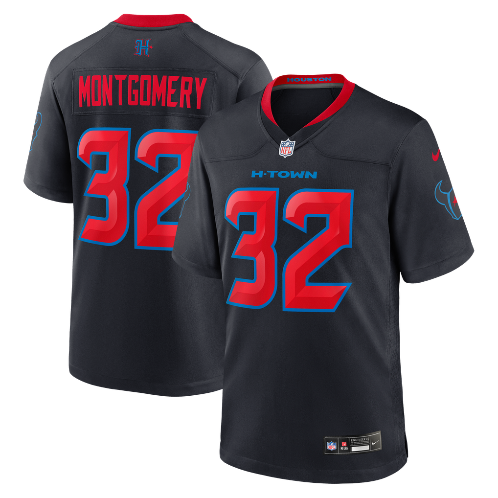 Men's Houston Texans David Montgomery Navy Alternate Game Jersey