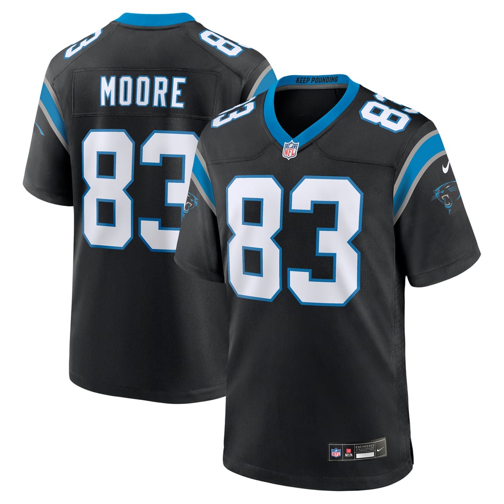 Men's Carolina Panthers David Moore Black Game Jersey