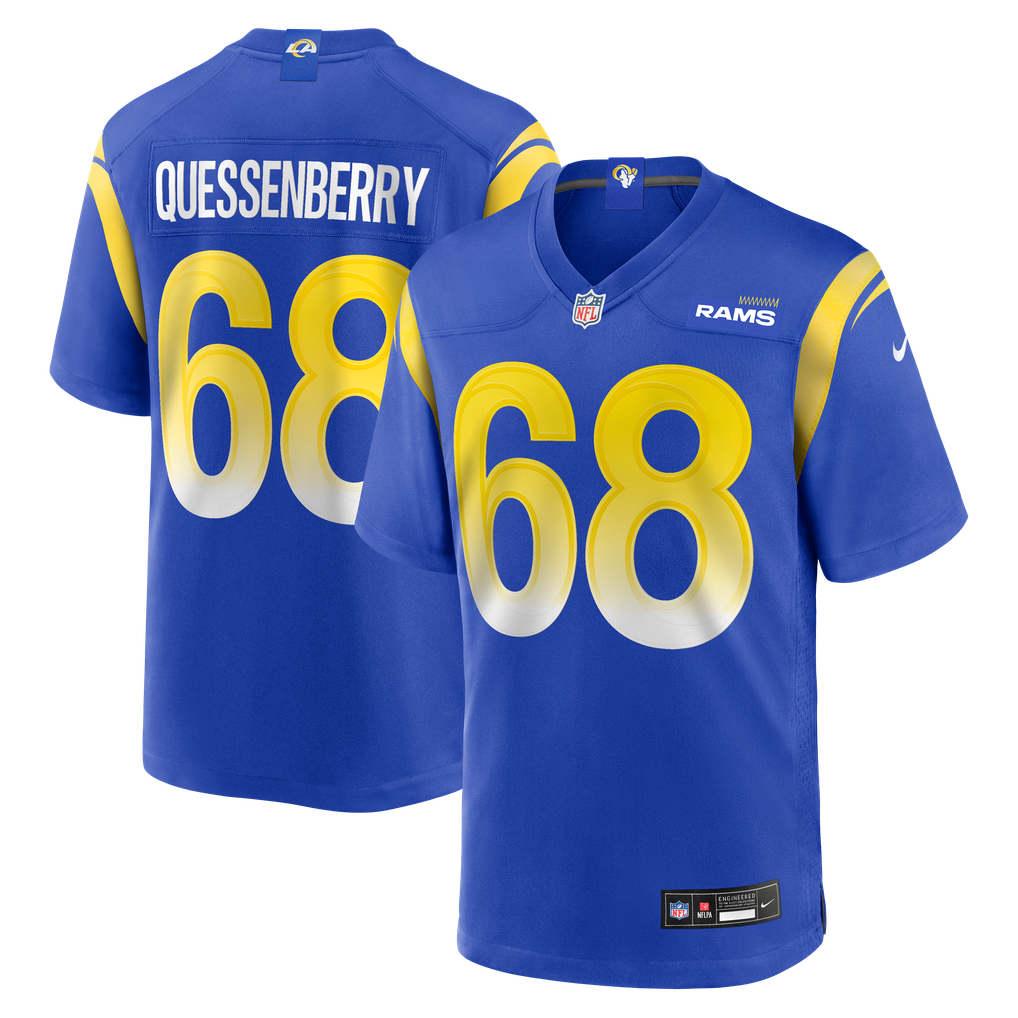 Men's Los Angeles Rams David Quessenberry Royal Team Game Jersey