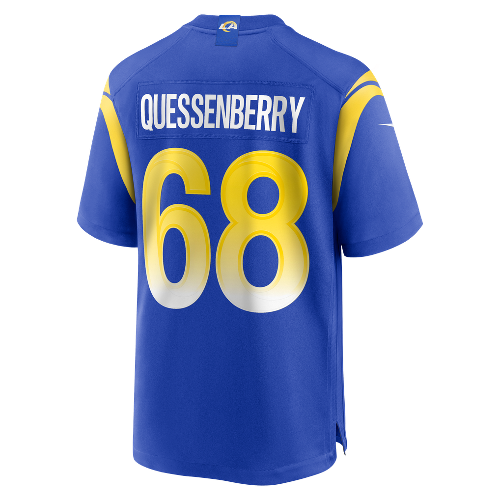 Men's Los Angeles Rams David Quessenberry Royal Team Game Jersey