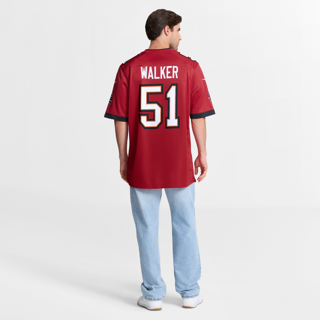 Men's Tampa Bay Buccaneers David Walker Red Team Game Jersey