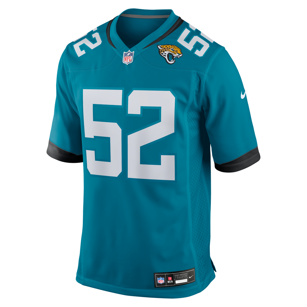 Men's Jacksonville Jaguars DaVon Hamilton Teal Game Jersey