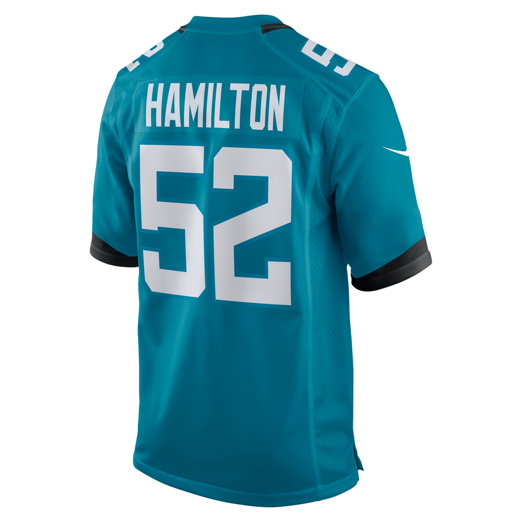 Men's Jacksonville Jaguars DaVon Hamilton Teal Game Jersey