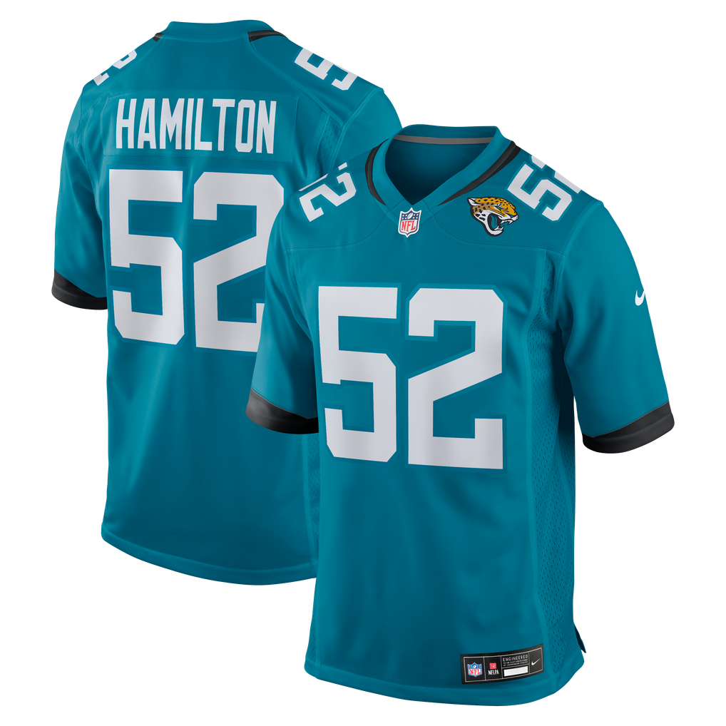 Men's Jacksonville Jaguars DaVon Hamilton Teal Game Jersey