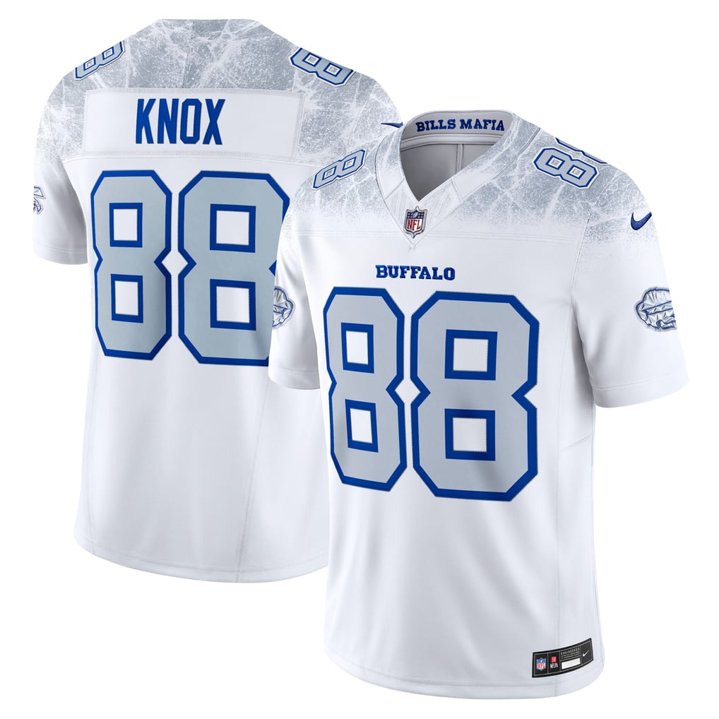 Men's Buffalo Bills Dawson Knox White Rivalries Collection Stitched Limited Jersey