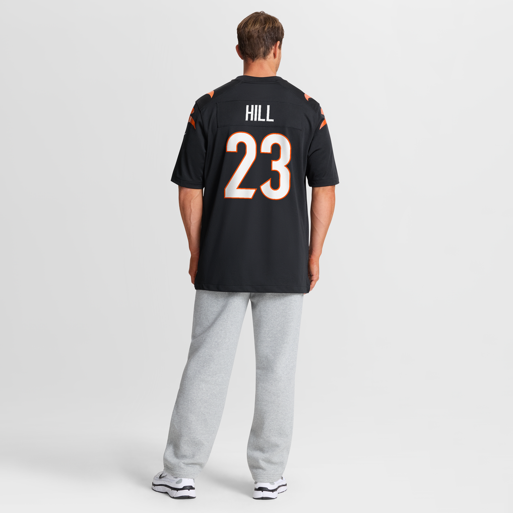 Men's Cincinnati Bengals Daxton Hill Black Player Game Jersey