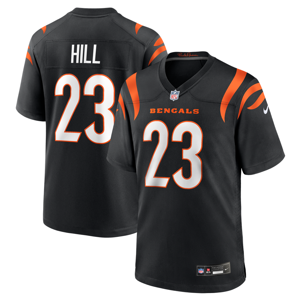 Men's Cincinnati Bengals Daxton Hill Black Player Game Jersey