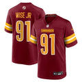 Men's Washington Commanders Deatrich Wise Jr. Burgundy Team Game Jersey