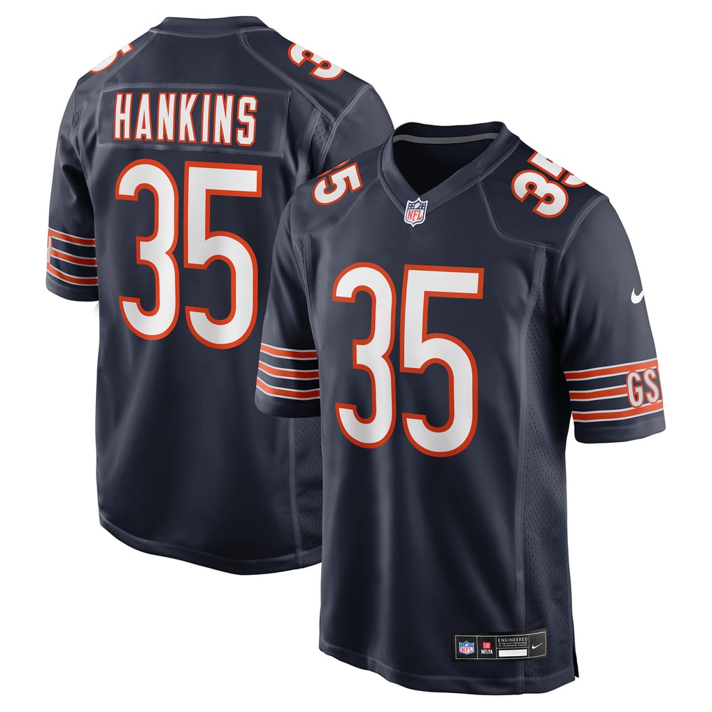 Men's Chicago Bears Deion Hankins Navy Team Game Jersey