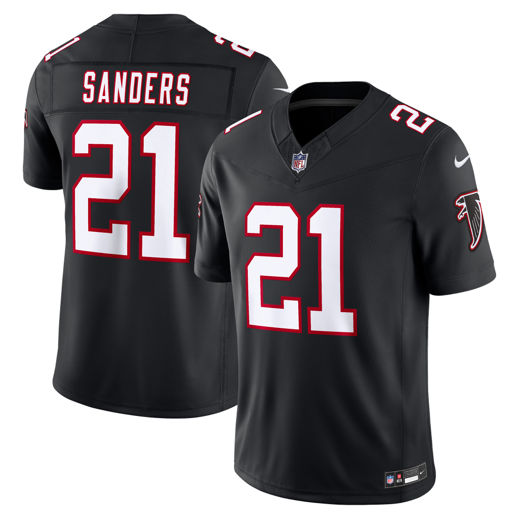 Men's Atlanta Falcons Deion Sanders Black Alternate Throwback Vapor F.U.S.E. Stitched Retired Limited Jersey
