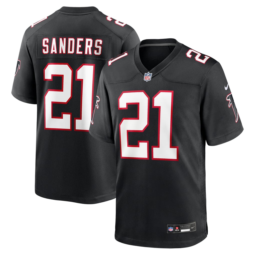 Men's Atlanta Falcons Deion Sanders Black Retired Player Alternate Game Jersey