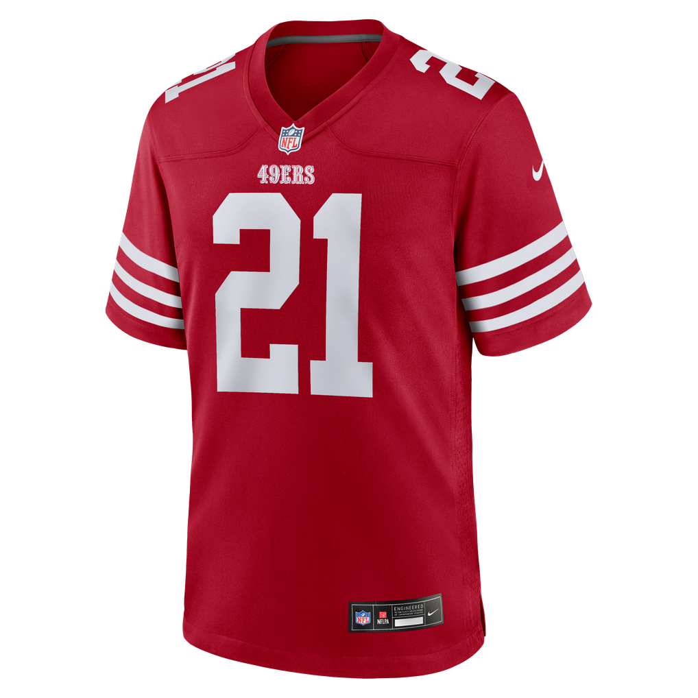 Men's San Francisco 49ers Deion Sanders Scarlet Team Retired Player Game Jersey