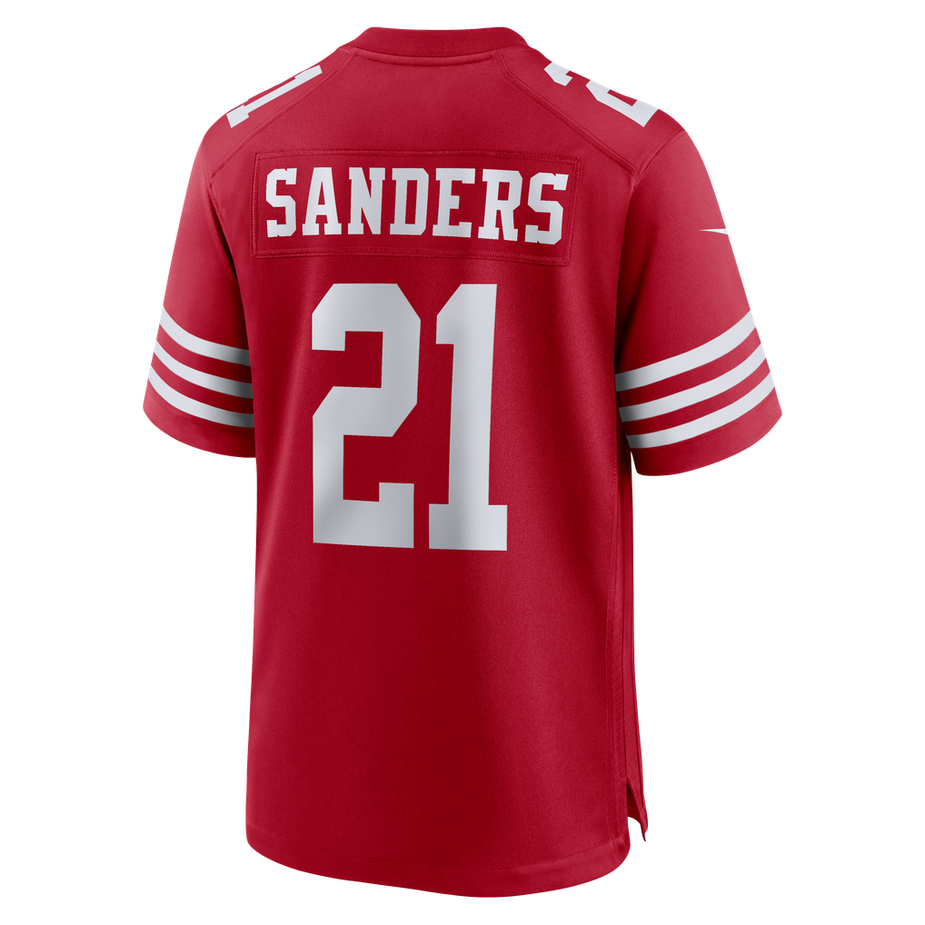 Men's San Francisco 49ers Deion Sanders Scarlet Team Retired Player Game Jersey