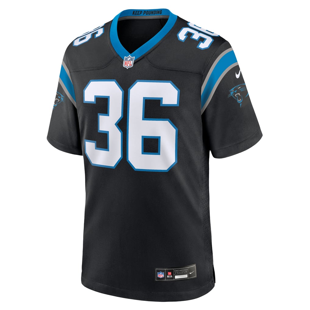 Men's Carolina Panthers Demani Richardson Black Team Game Jersey
