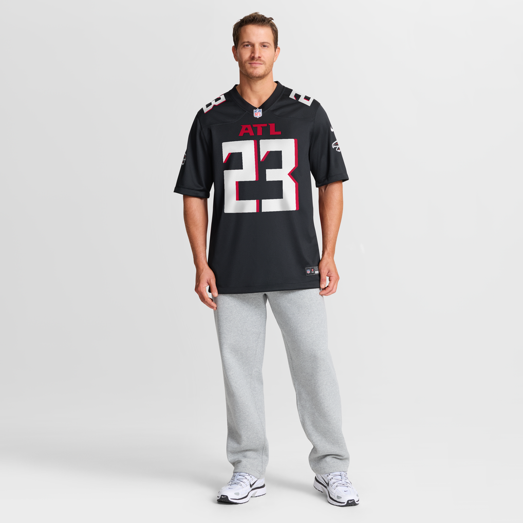 Men's Atlanta Falcons DeMarcco Hellams Black Team Game Jersey