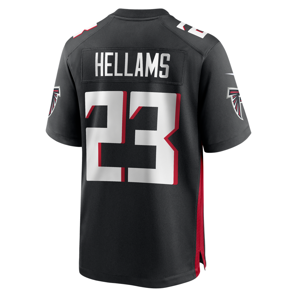 Men's Atlanta Falcons DeMarcco Hellams Black Team Game Jersey