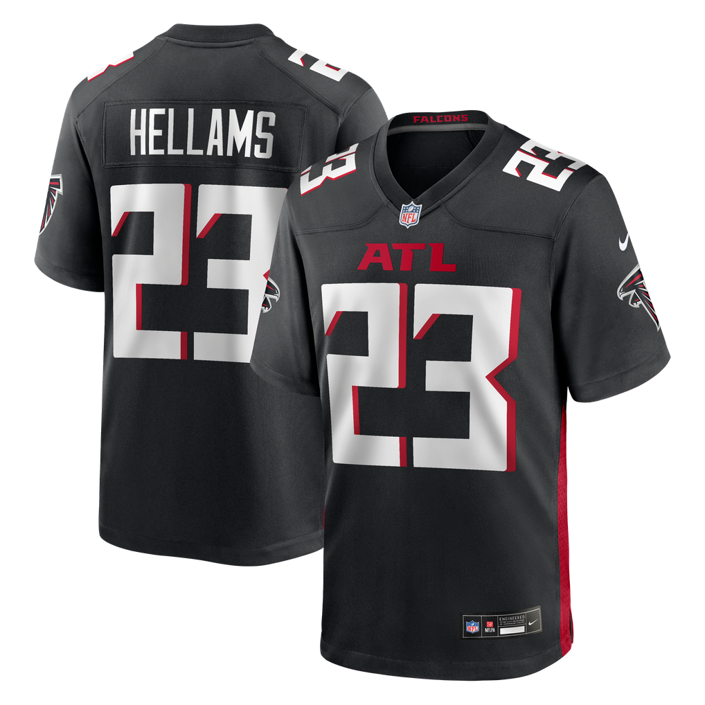Men's Atlanta Falcons DeMarcco Hellams Black Team Game Jersey