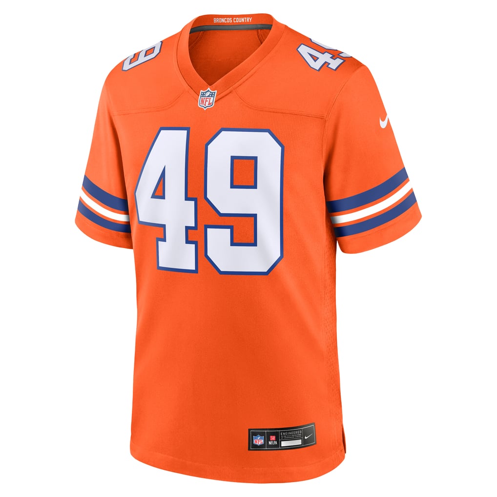 Men's Denver Broncos Dennis Smith Orange Retired Player Alternate Game Jersey