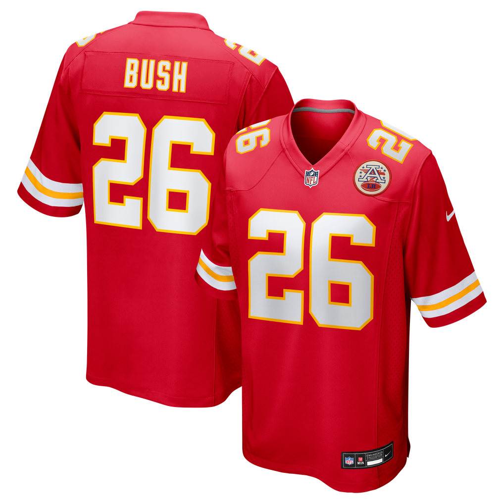 Men's Kansas City Chiefs Deon Bush Red Game Player Jersey