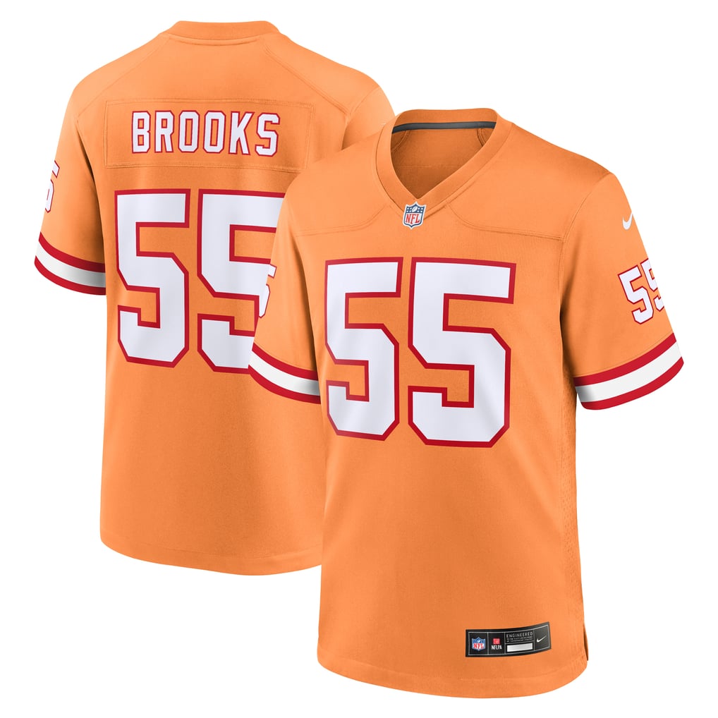 Men's Tampa Bay Buccaneers Derrick Brooks Orange Throwback Game Jersey