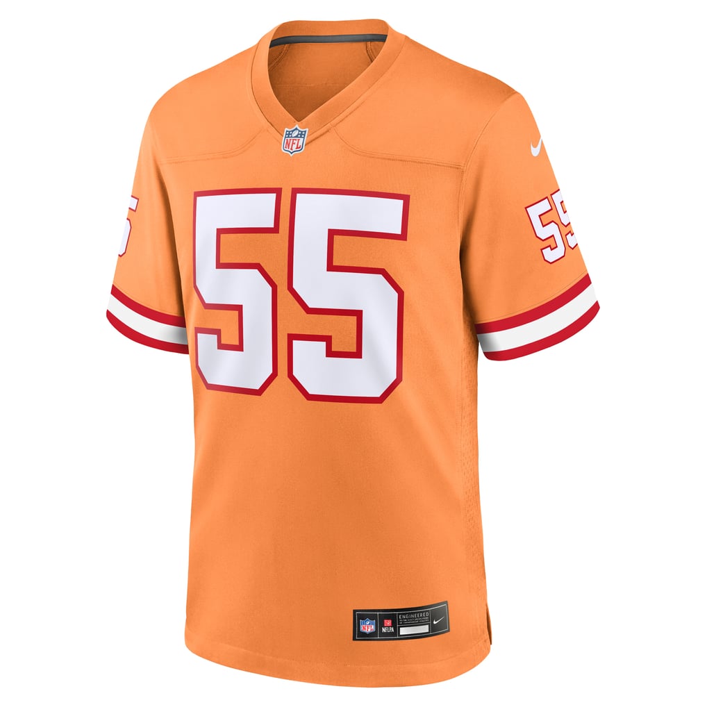 Men's Tampa Bay Buccaneers Derrick Brooks Orange Throwback Game Jersey