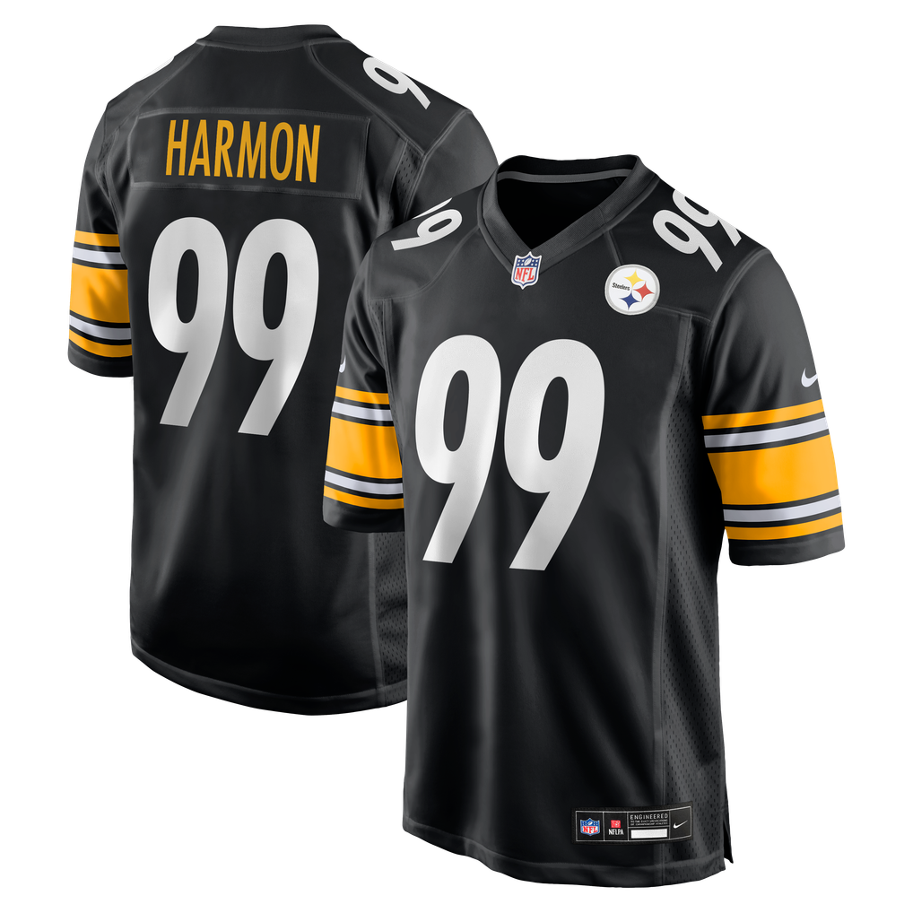 Men's Pittsburgh Steelers Derrick Harmon Black Game Player Jersey