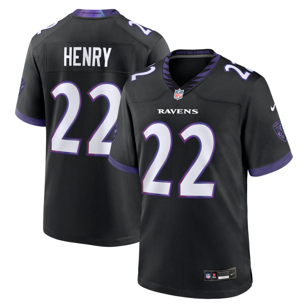 Men's Baltimore Ravens Derrick Henry Black Alternate Game Jersey